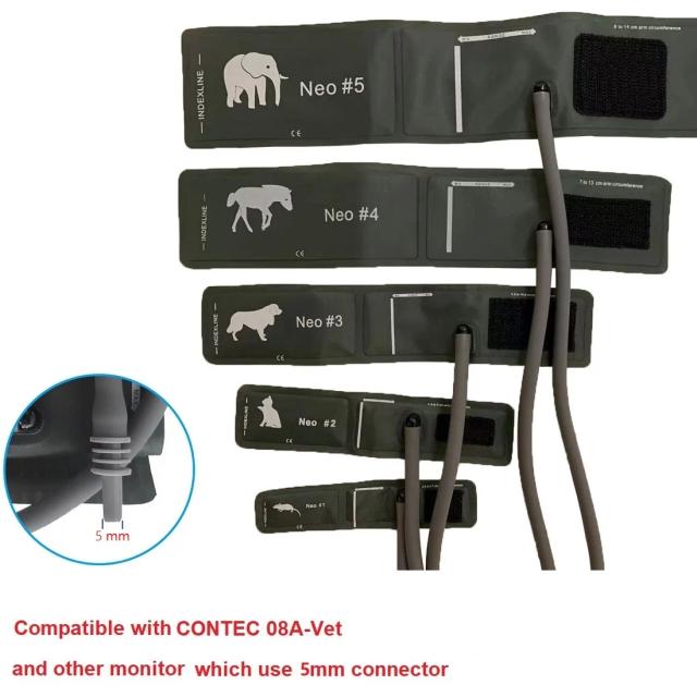 Vet Use Cuff Animals Cuff CONTEC08A Veterinary Blood Pressure Monitor Cuff 5 types Mouse/Cat/Dog/Horse/Elephant With Connector on Productcaster.