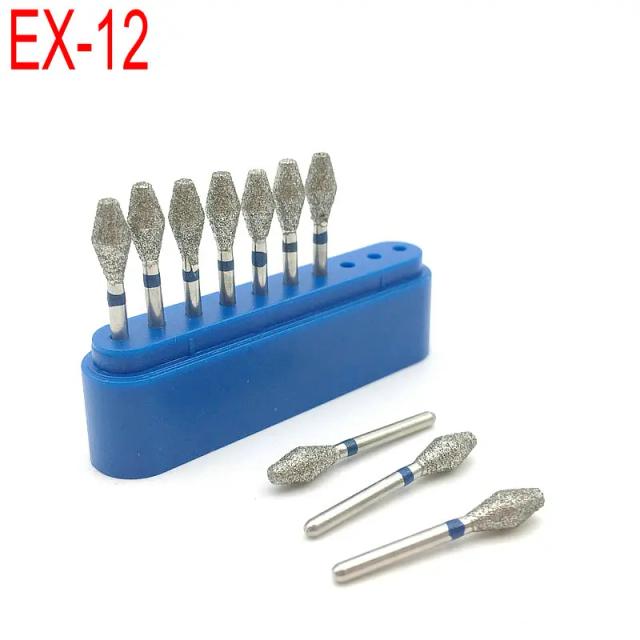 10pcs High Quality Dental Diamond Burs Drill for Teeth Whitening Polishing High Speed Handpiece Dental Burs FG 1.6M EX-12 on Productcaster.