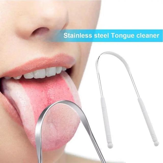 1PCs Steel Tongue Scraper Cleaner Tongue Brush Remove Tongue Coating Limpiador De Lengua Toothbrush Gratte Langue on Productcaster.