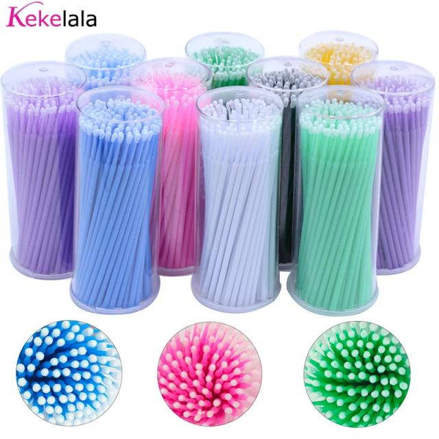 Kekelala 100PCS/Bottle Eyelash Extension Cleaning Swabs Lash Lift Glue Remover Applicators Microblade Makeup Micro Brushes Tool on Productcaster.