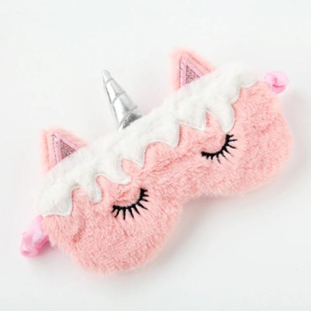 Unicorn Eye Mask Cartoon Eyepatch Sleeping Blindfold Plush Eyes Shade Cover Eyeshade Suitable For Travel Home Party Gifts on Productcaster.