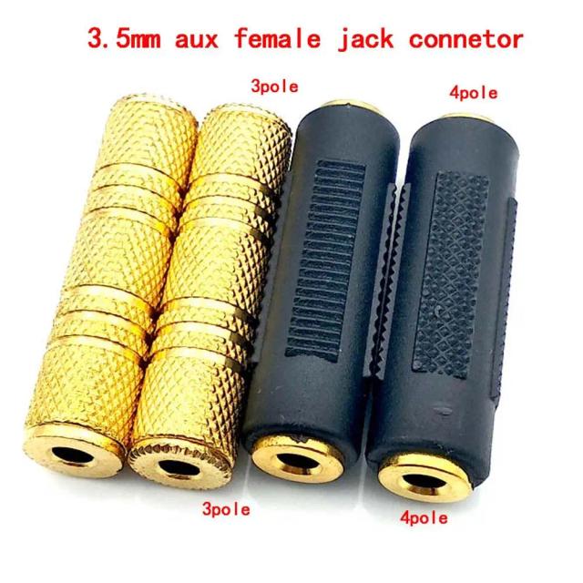 3.5mm to 3.5mm Female Jack Stereo Connector Coupler Adapter Audio Cable Extension for MP3 DVD Headphone Car AUX on Productcaster.