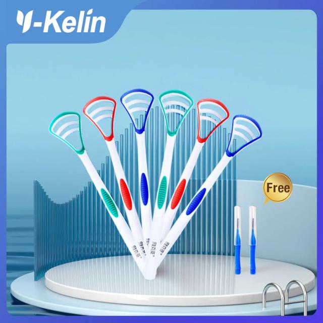 Y-Kelin Tongue Scraper Oral Cleaner Brush Fresh Breath Cleaning Coated Toothbrush Hygiene Care Tools on Productcaster.