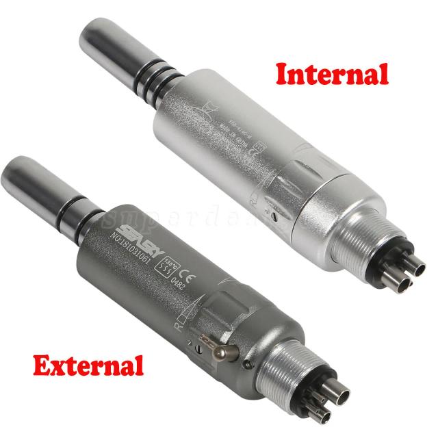 2 Type Dental Slow Low Air Motor Handpiece E-type Standard 4 Hole Connector External/Inner Water NSK Style on Productcaster.