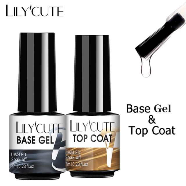 LILYCUTE Top Base Gel Soak Off Gel Nail Polish Uv Led Nail Extension Extension Fingernail Gel Varnish Transparent Nail Art Gel on Productcaster.