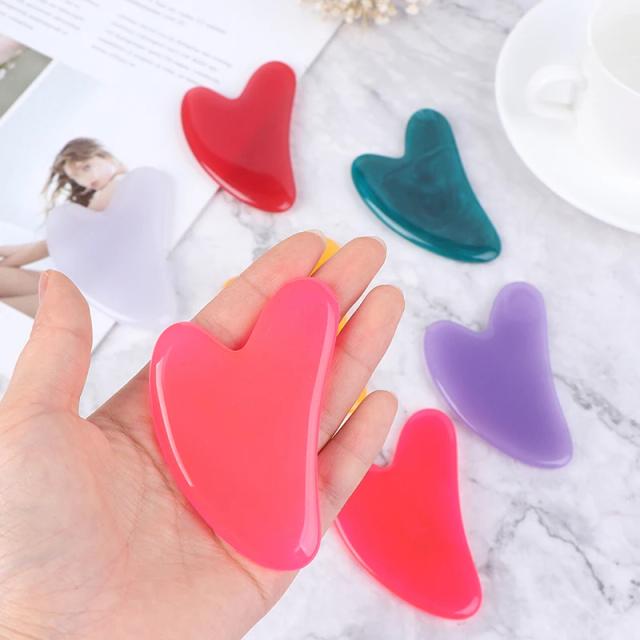 1pcs Heart Shape SPA Massage Beeswax Gua sha Scraping Massage Scraper Face Massager Acupuncture Guasha Board Massager for face on Productcaster.