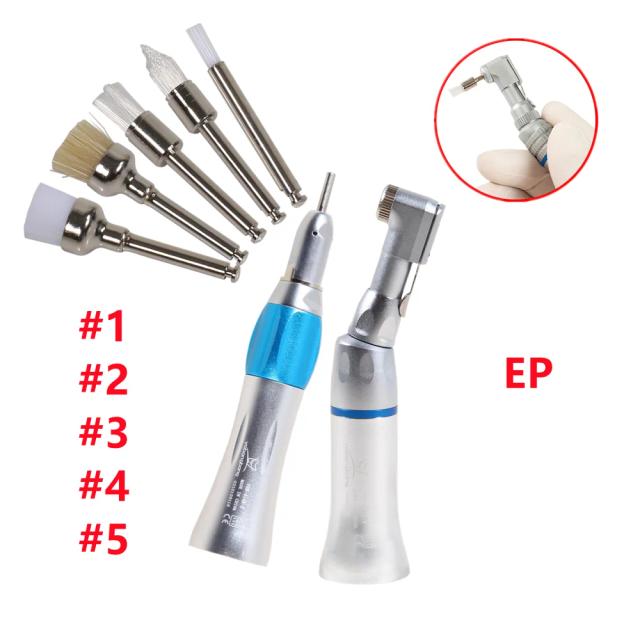 Dental low speed hand piece Latch Type contra angle straight handpiece +100pcs Prophy Alumina Bowl Polishing Brushes 2.35MM nsk on Productcaster.