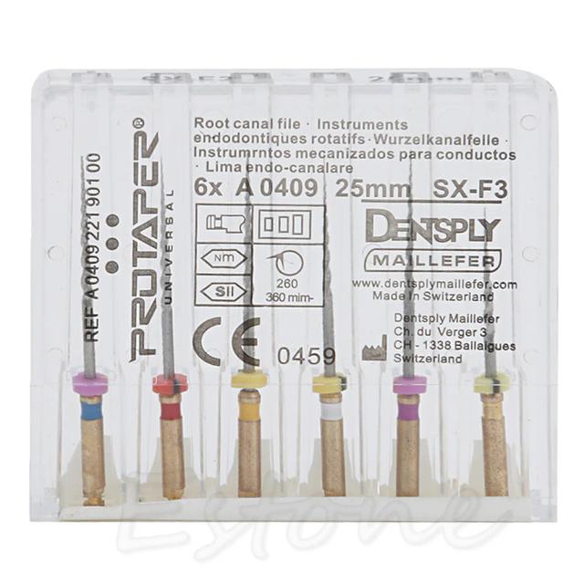 A Packet ProTaper Files Niti SX-F3 25MM Dental Dentsply Rotary Universal Engine on Productcaster.