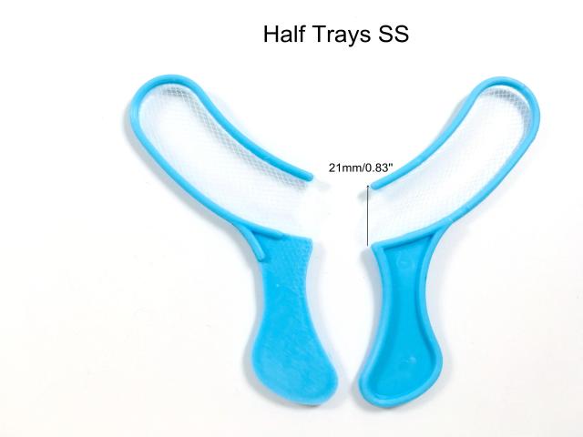 50pcs Dental Bite Impression Trays Triple Registration Blue Denture Tray Net Half SS on Productcaster.