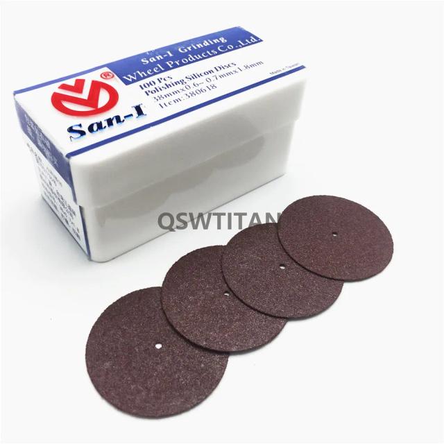 Dental Lab Technician Materials San-1 Polishing Silicon Discs For Metal Copings 38*0.6-0.7*1.8mm 100 pcs/box on Productcaster.