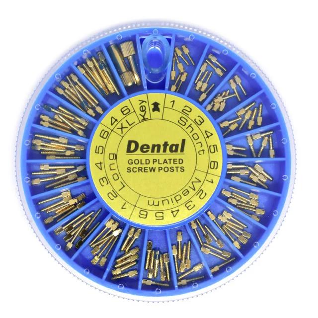 Dental instrument Golden Plated Screw Post 120pcs&2Key Dental Screw Post for dentist Supplies dental materials on Productcaster.