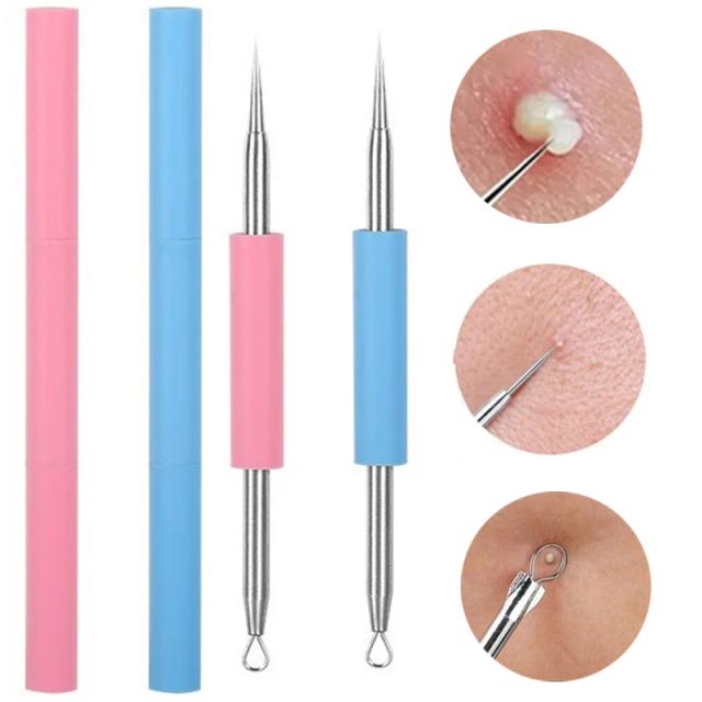 Double Head Blackhead Comedone Acne Blemish Extractor Remover Stainless Needles Blackhead Pimple Blemish Extractor Remove Tools on Productcaster.