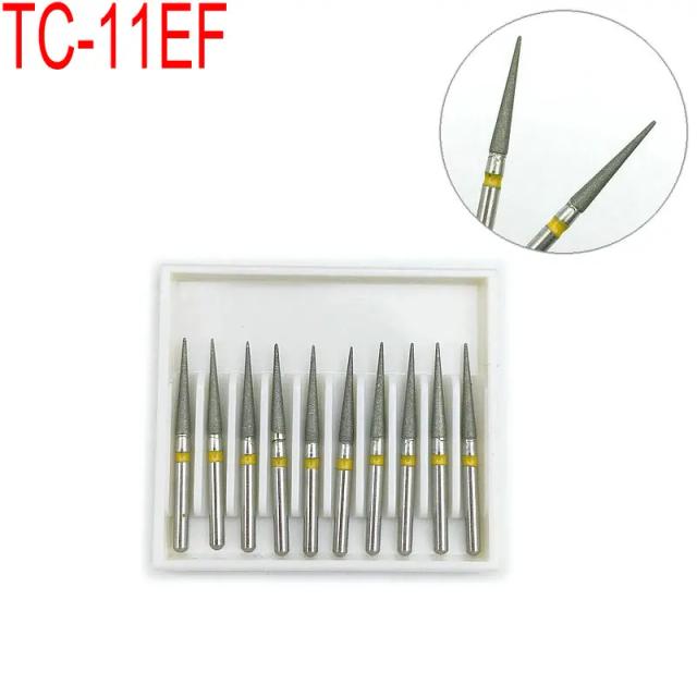 10 pcs/set Dental Diamond Burs Drills Teeth Polishing Whitening Product TC-11EF Dental High Speed Burs on Productcaster.