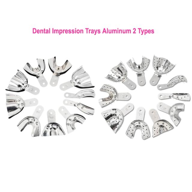 Dental Metal Impression Trays Aluminum Alloy Impression Tray Quarter ,Anterior, Small, Medium,Large on Productcaster.