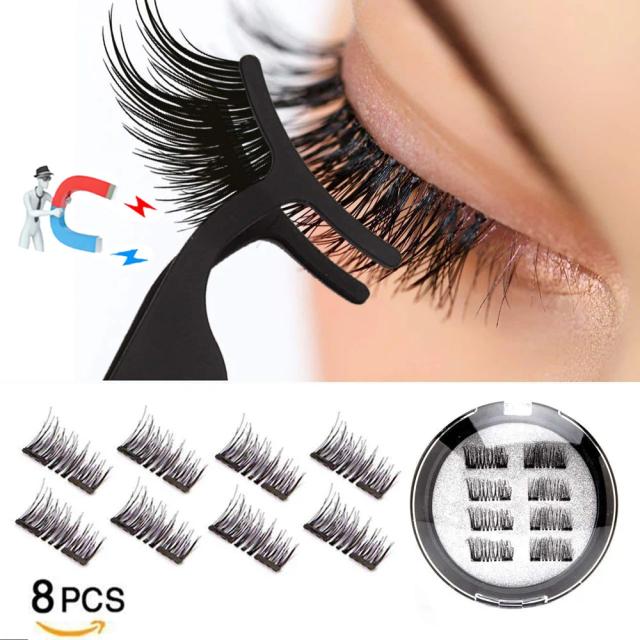 LEKOFO 8Pcs Magnetic Eyelashes With 2 magnetic lashes 3D False Natural For Mink Eye lashes Extension Long faux cils magnetique on Productcaster.