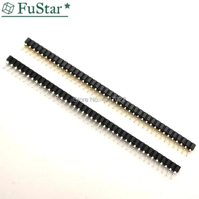 10pc 2.54mm Round Female Header tin Single Row 40Pin 0.1" Hole Female Header 2.54mm 1x40P Gold-plat Connector 1*40 Copper Needle on Productcaster.