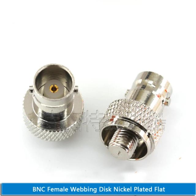 New RF BNC Connector BNC Female Extender Disc Nickel Plated Flat Q9 Brass Straight Coaxial RF Adapters on Productcaster.