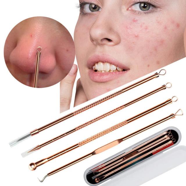 4pcs/set Acne Blackhead Comedone Grain Defect Blemish Remover Vacuum Extractor Blackhead Remover for Women Beauty Skin Care Tool on Productcaster.