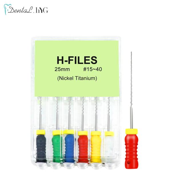 6Pcs/Pack Dental Hand Use H-Files 25mm Niti Endodontic Root Canal Files Dentist Tools Dental Lab Instruments on Productcaster.