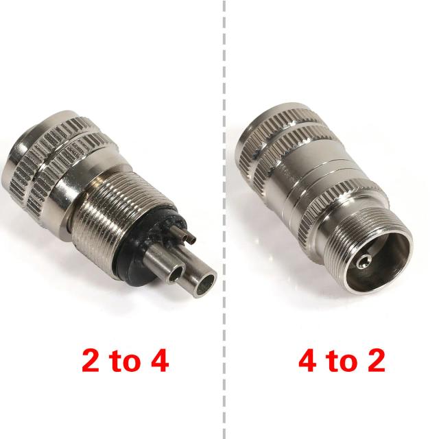 Dental High Speed Handpiece Adapter Coupler Changer 4 to 2/ 2 to 4 Hole Converter on Productcaster.