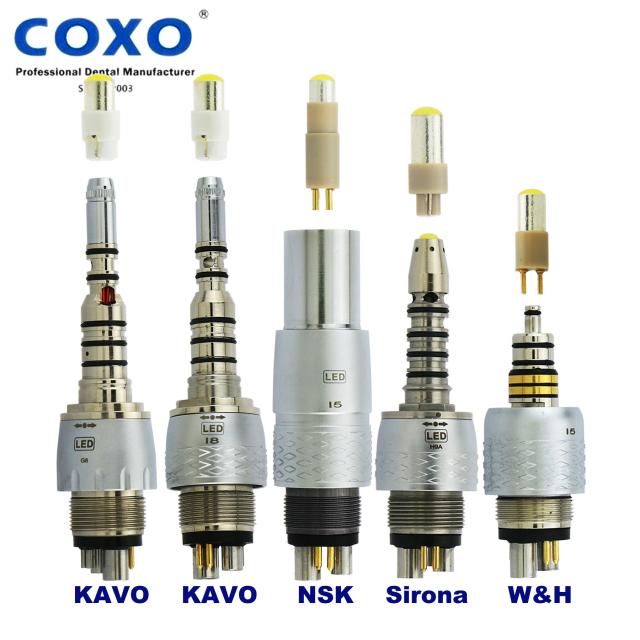 COXO YUSENDENT KAVO NSK Type Dental LED Coupler Coupling 6Pin 6Holes LED Bulb For LED Fiber Optic High Speed Turbine Handpiece on Productcaster.