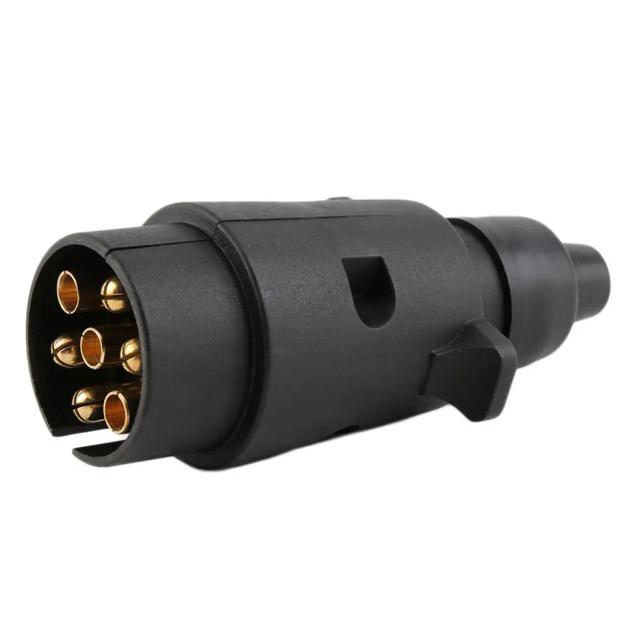 New 12V 7 Way Round Standard European Car Plug Connector Plastic Car Trailer 7 Pin Socket Plugs For Trailers Car Accessories on Productcaster.