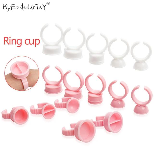 100pcs Disposable Ring Caps Microblading Tattoo Ink Cup For Permanent Pigment Holder Rings Accessories Makeup Tattoo Tools on Productcaster.