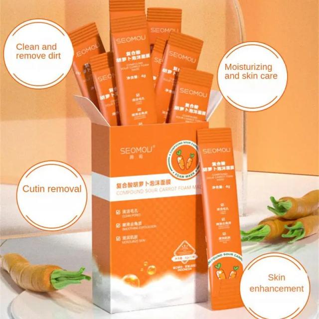 Masks Complex Acid Carrot Foam Facial Mask Moisturizing And Moisturizing Deep Cleansing And Shrinking Pore Foam Freeze Film on Productcaster.