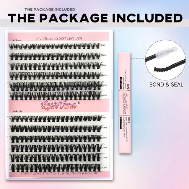 Eyelashes 240 PCS Clusters Lash Bond and Seal Makeup tools DIY Lashes Extension kit for gluing Lashes Gluing Glue Accessories on Productcaster.