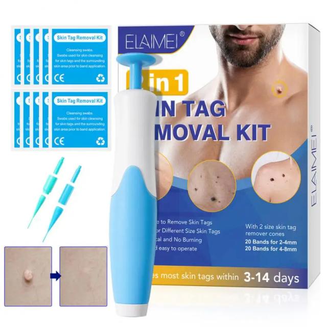 2 In1 Painless Auto Skin Tag Mole Wart Removal Kit Cleaning Tools Face Skin Care Body Wart Dot Treatments Remover Beauty Health on Productcaster.