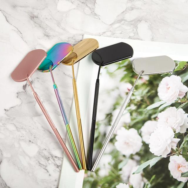 1PCS Eyelash Mirror Large Makeup Mirror Magnifying Beauty Long Handle Mirror on Productcaster.