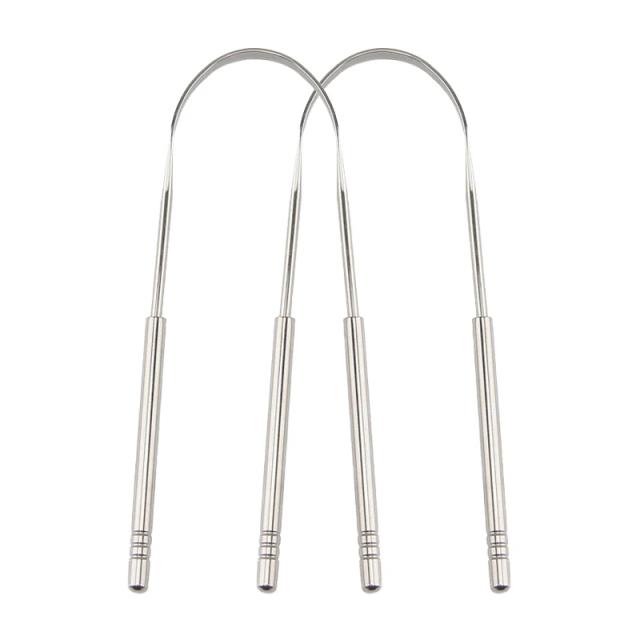 High Quality Stainless Steel Tongue Scraper Cleaner Fresh Breath Cleaning Coated Tongue Toothbrush Oral Hygiene Care Tools on Productcaster.