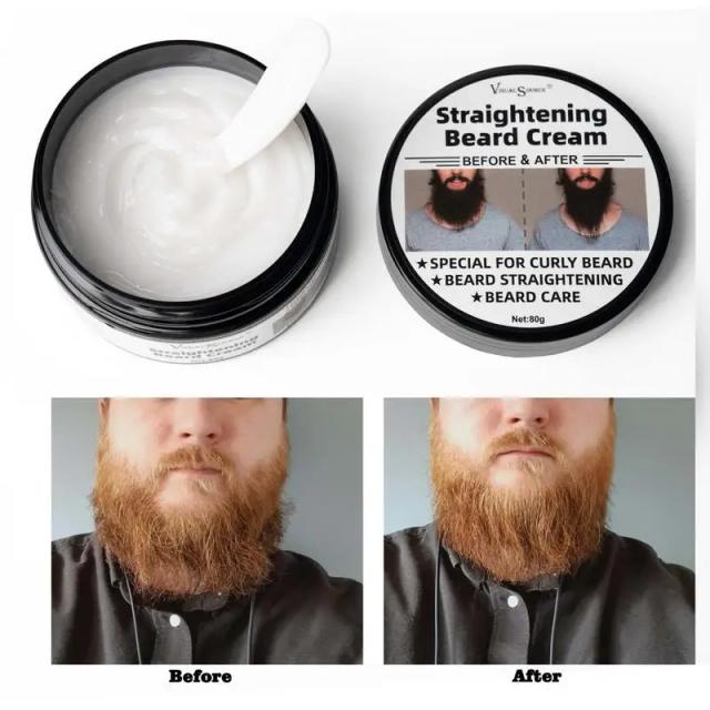 80g Straightening Beard Cream Beard Softener Cream Beard Styling Cream Mustache Styling Cream Universal Beard Trimmer Cream on Productcaster.