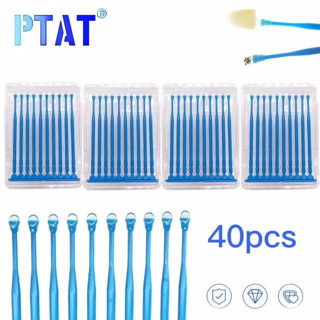 40pcs/bag Dental Applicator Sticks Adhesive Tip for Tooth Crown Porcelain Veneer Disposable Dental Materials Brush Applicator on Productcaster.