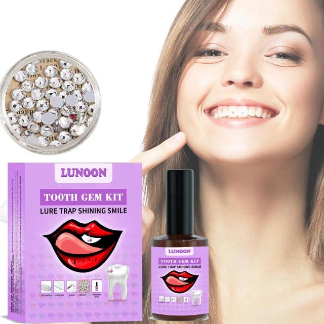 DIY Tooth Gem Set Easy To Remove Diamond Crystals White Tooth Jewelry Sturdy And Reliable DIY Tooth Jewelry Decoration With Glue on Productcaster.