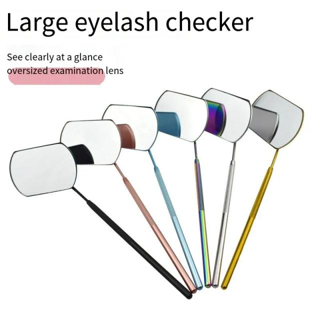 Multi Colors Lash Extension Mirror Eyelash Extension Grafting Tools Stainless Steel Magnifying Beauty Long Handle Mirror on Productcaster.