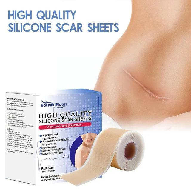 1pcs Silicone Scar Tape Roll Painless Effective For C-Section Keloid Surgery Burn Acne 4*150cm Scar Repair Tools K1J6 on Productcaster.