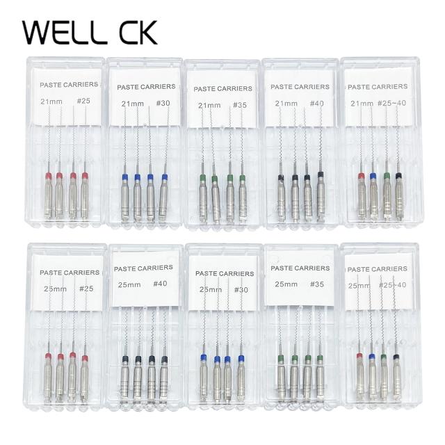 4pcs/Box 21/25mm Size: 25#-40# Dentistry Tool Dental Rotary Paste Carriers Spiral Filler Lentulo Assorted Engine Filling Paste on Productcaster.