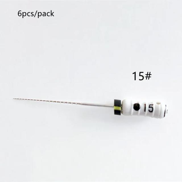 Dental Root Canal File 15# Ready Stainless Steel Twisted Files Endo Handfiles 6pieces/pack on Productcaster.