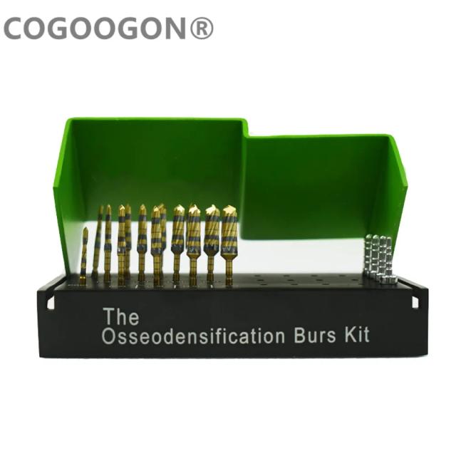 17pcs/Set Titanium Dental Osseodensification Bur Drills Dental Implant Green Kit Surgical rust free on Productcaster.