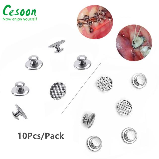 10Pcs/Pack Dental Orthodontic Lingual Button For Bondable Round Mesh Base Monoblock Metal Traction Hook Dentistry Materials on Productcaster.