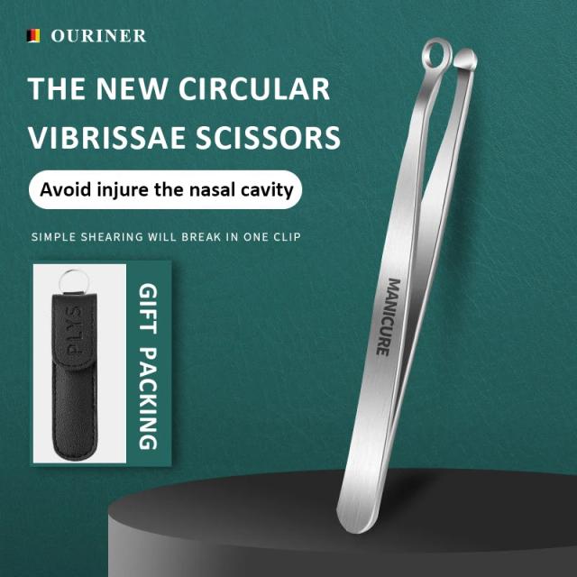 Universal Nose Hair Trimming Tweezers Round Head Nose Hair Clippers Stainless Steel Nose Cutter Manual Nasal Hair Shaver on Productcaster.