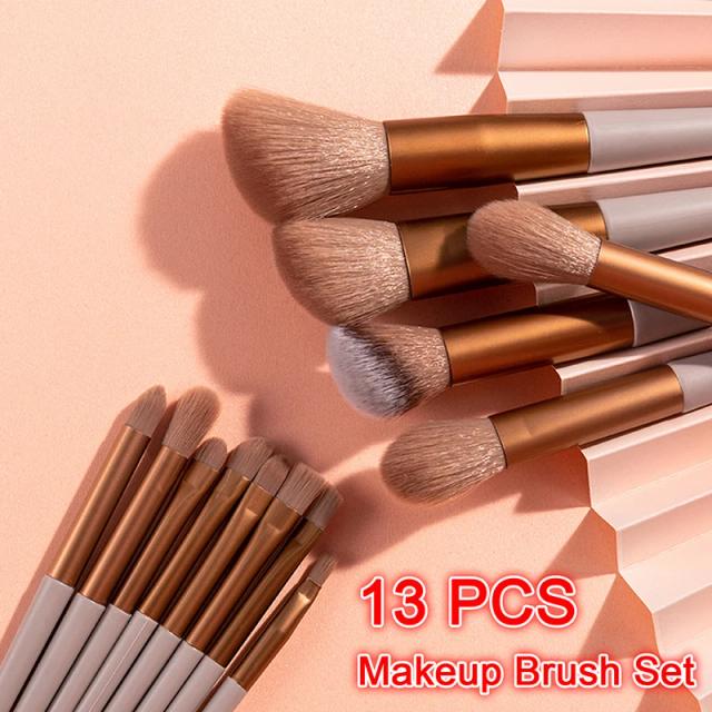 13pcs Professional Makeup Brush Set with Bag Foundation, Blusher,Concealer,Highlighter,Eye Shadow Make Up Brush Beauty Tools on Productcaster.