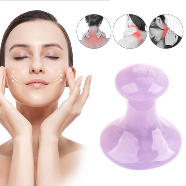 Natural Rose Quartz Jade Mushroom Facial Massage Stone Gouache Scraper Face Massager Gua Sha Board Skin Care Face Lifting Tool on Productcaster.