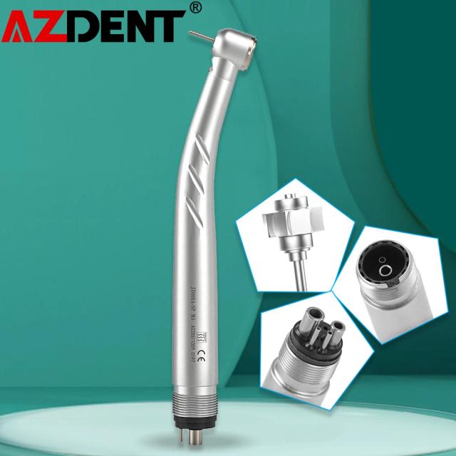 2/4 Holes Azdent Dental LED High Speed Handpiece E-generator Integrated Standard Head Push Button 3 Water Spray JD008A-SP on Productcaster.