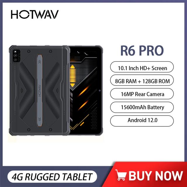 HOTWAV R6 Pro Rugged Tablet 10.1 Inch HD+ 8GB 128GB Octa Core 16MP Smartphone Pad 16MP 15600mAh Dual SIM Glove Mode Tablets PC on Productcaster.