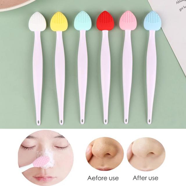 1Pc Beauty Skin Care Wash Face Silicone Brush Exfoliating Nose Clean Blackhead Removal Brushes Tools on Productcaster.