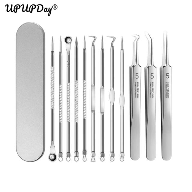 Ultra-fine Acne Needle Set Cell Clip Pimples Tweezers To Blackheads Scraping Remover Face Skin Care Closed Mouth Squeeze Tools on Productcaster.