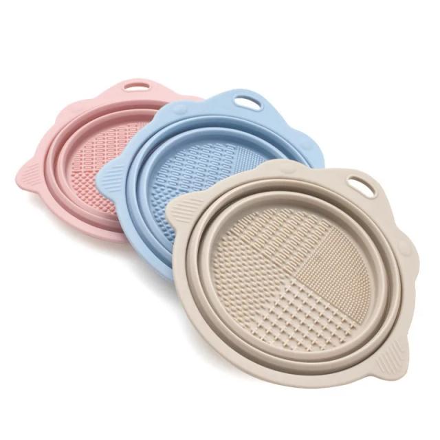 Makeup Brush Wash Pad Collapsible Bowl Beauty Tool Cleaner Beauty Egg Cleaning Case Silicone Wash Bowl Doesn't Hurt Brush Hair on Productcaster.