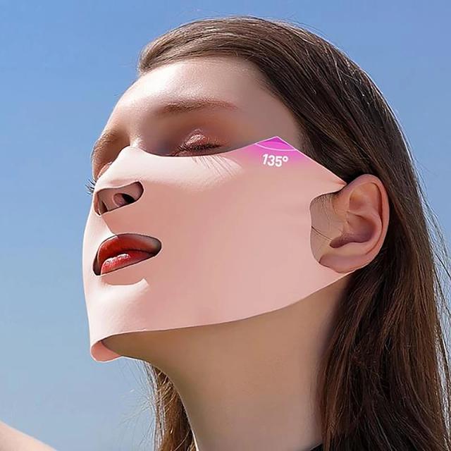 Outdoor Sunscreen Mask Breathable Washable Reusable Double Layer Ice Silk Anti-UV Sun Mask Moisturizing Skin Care Face Cover on Productcaster.